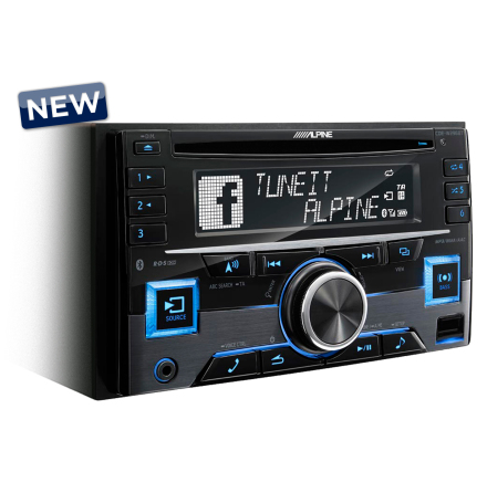 Alpine 2-DIN CD receiver with Bluetooth