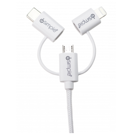 USB C / Micro / Lightning Kabel Vit.