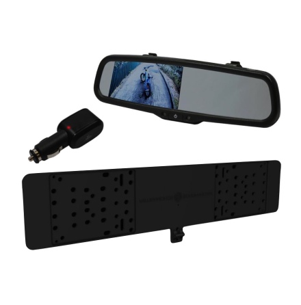 4,3"backspegelskrm & nummerpltskamera med parkeringslinjer