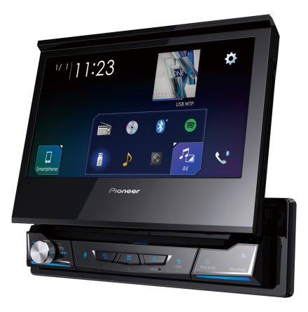Pioneer 1DIN CD/DVD, USB/iPod 7" motoriserad