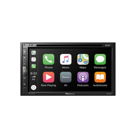 Pioneer 2DIN CD/DVD, 1 USB/ BT, 6,8" DAB CarPlay AndroidAuto