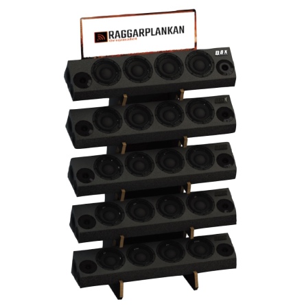 Demodisplay Raggarplankan Large med hylla